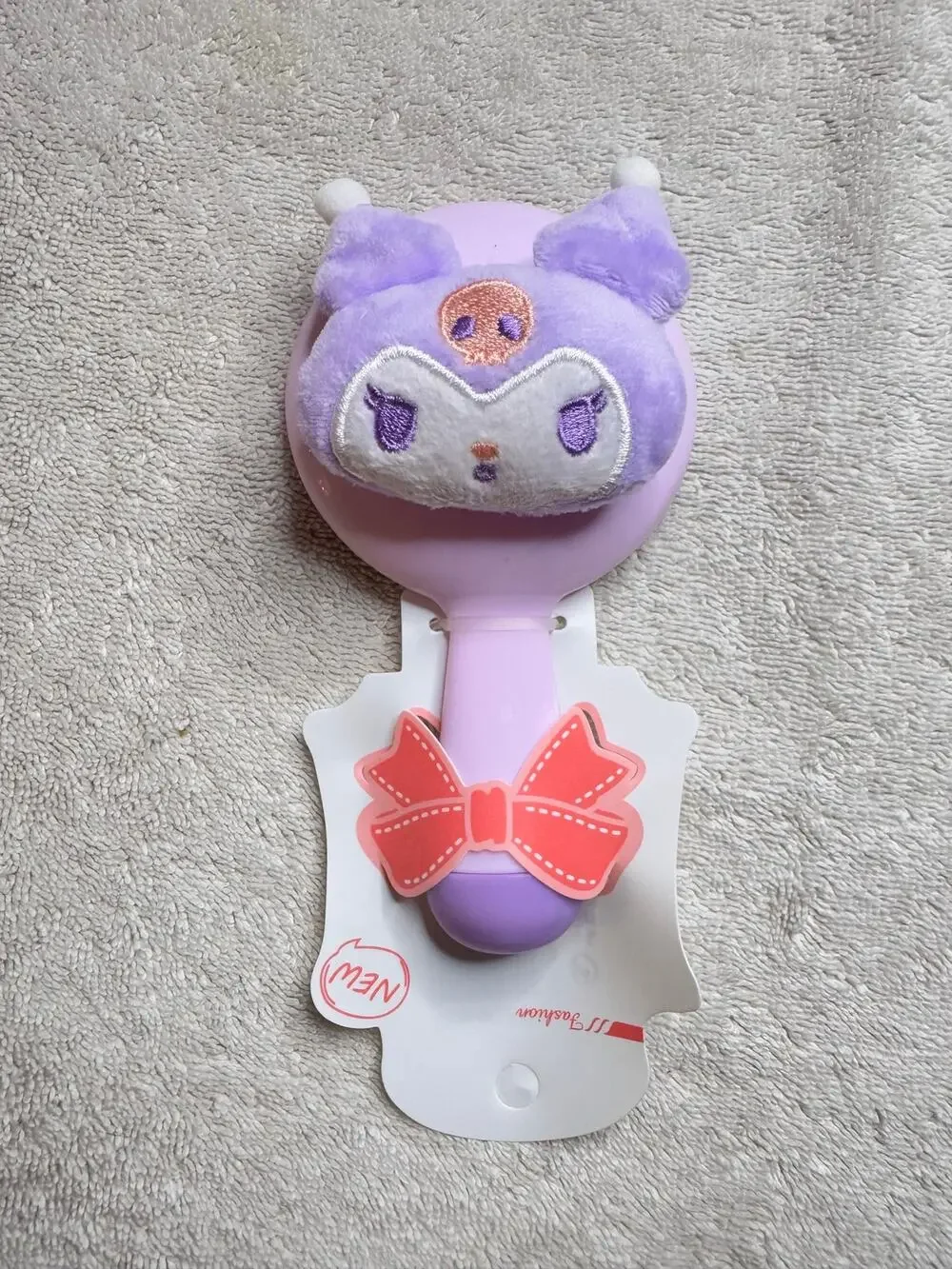 Kuromi Sanrio hand held plushie mirror purple kawaii